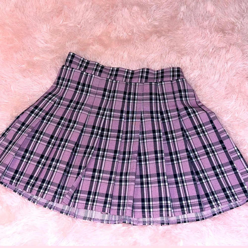 Pink plaid tennis skirt